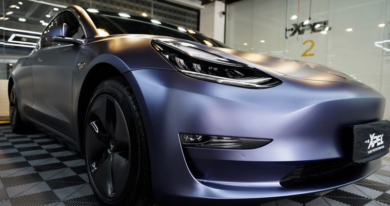 特斯拉model 3-电光午夜蓝改色贴膜案例赏析—xpel中国1号直营店