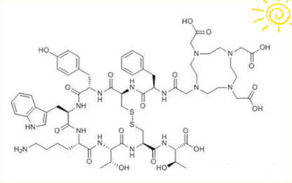 204318149，DOTA[Tyr3]Octreotide，Edotreotide，肽链的N端含有大量的羧基官能团 哔哩哔哩