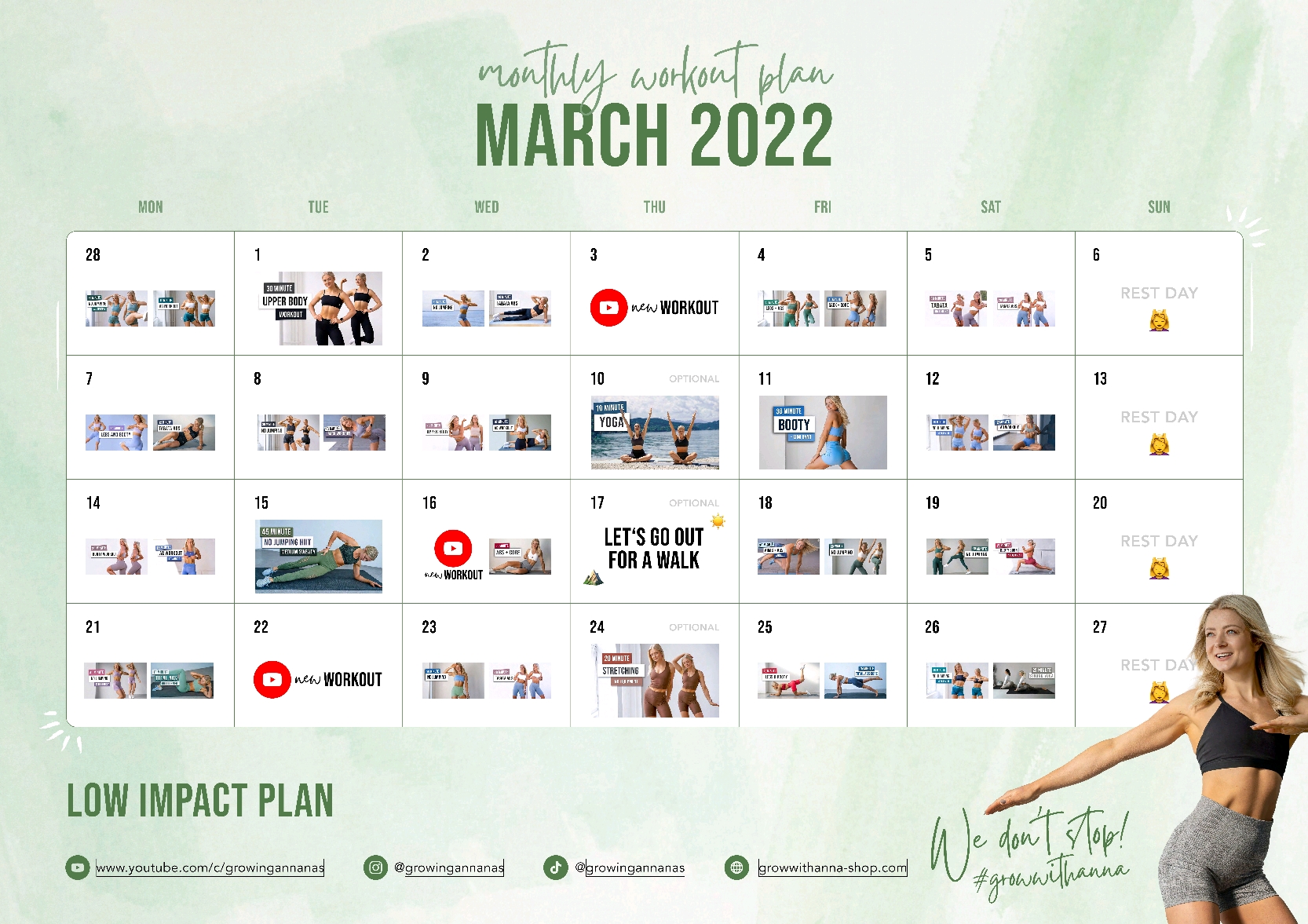2022年3月训练计划Growingannanas 哔哩哔哩
