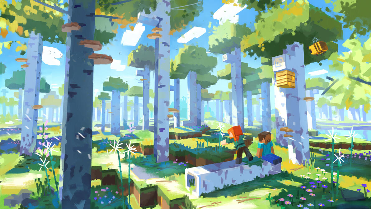 Minecraft经典壁纸大展览(第一部) - 哔哩哔哩