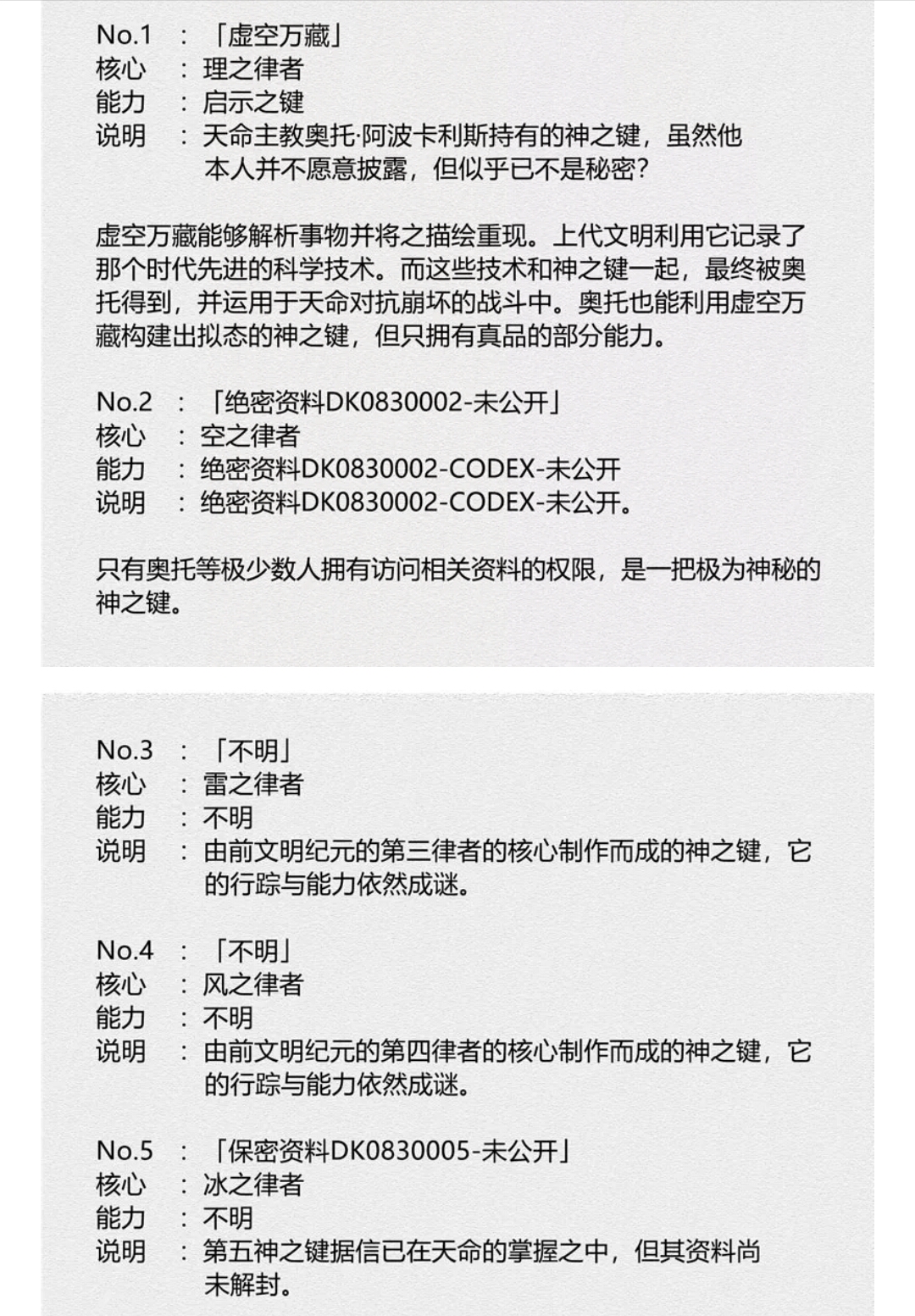 神之键的初步推想