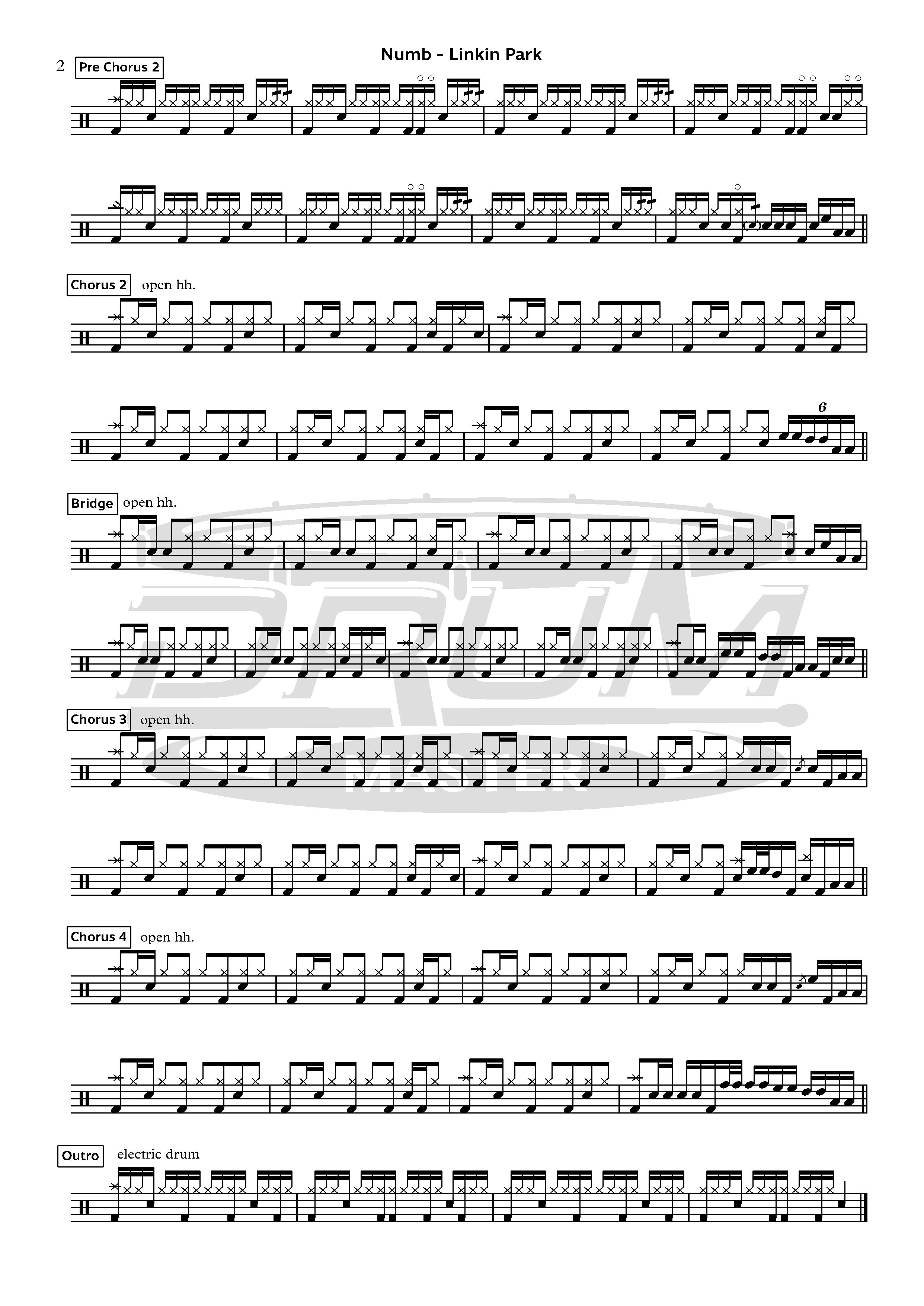 林肯公园《numb》鼓谱赠送下载
