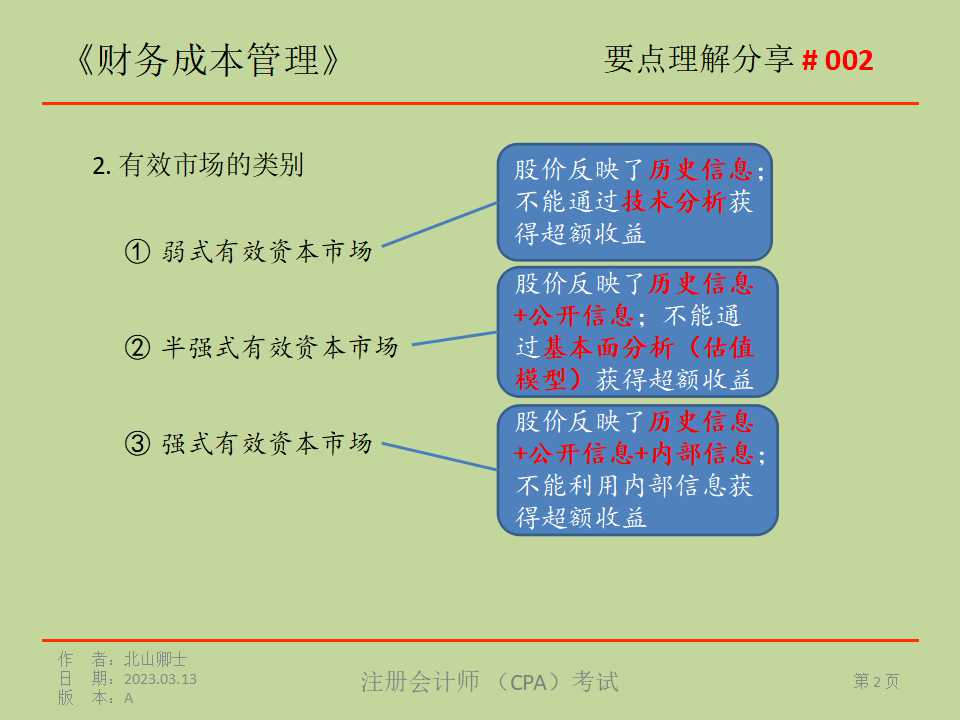 要点理解分享 002 Cpa《财务成本管理》 哔哩哔哩