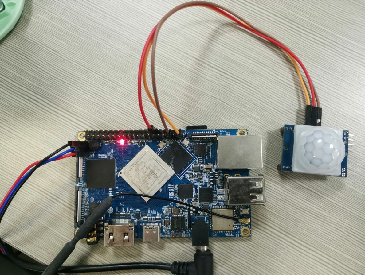 rk3399开发板香橙派4连接人体感应传感器linux系统