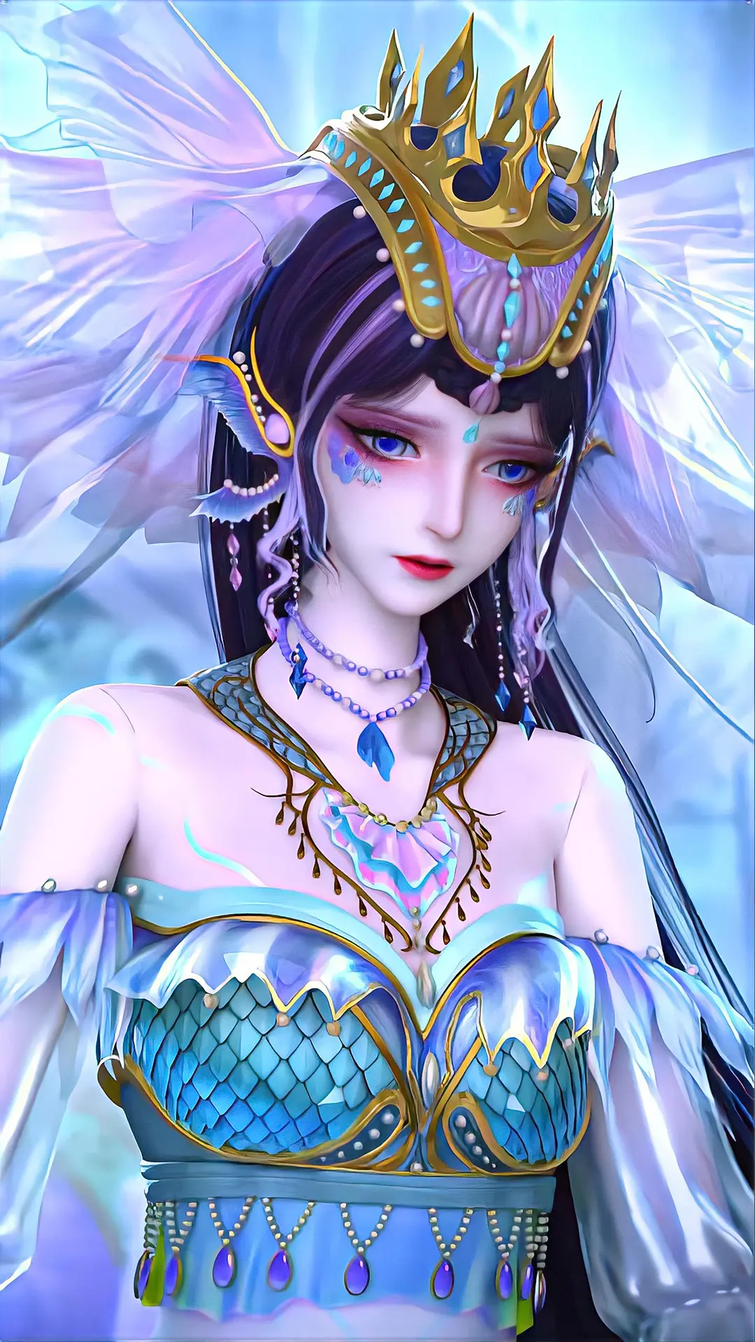 国漫女神|《叶罗丽默水语》海公主海颜4k高清手机壁纸