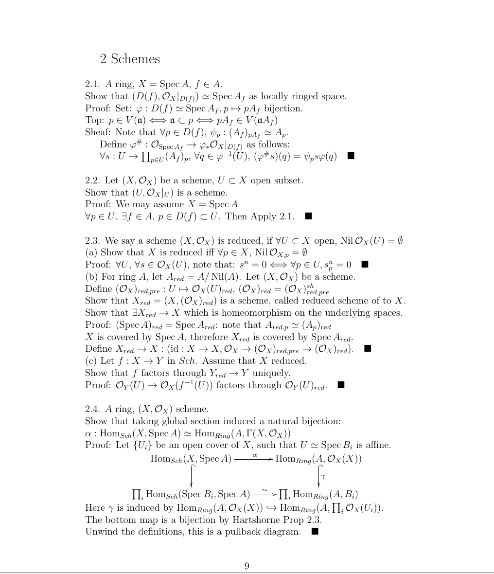 Hartshorne代数几何习题解答（二）Schemes 哔哩哔哩