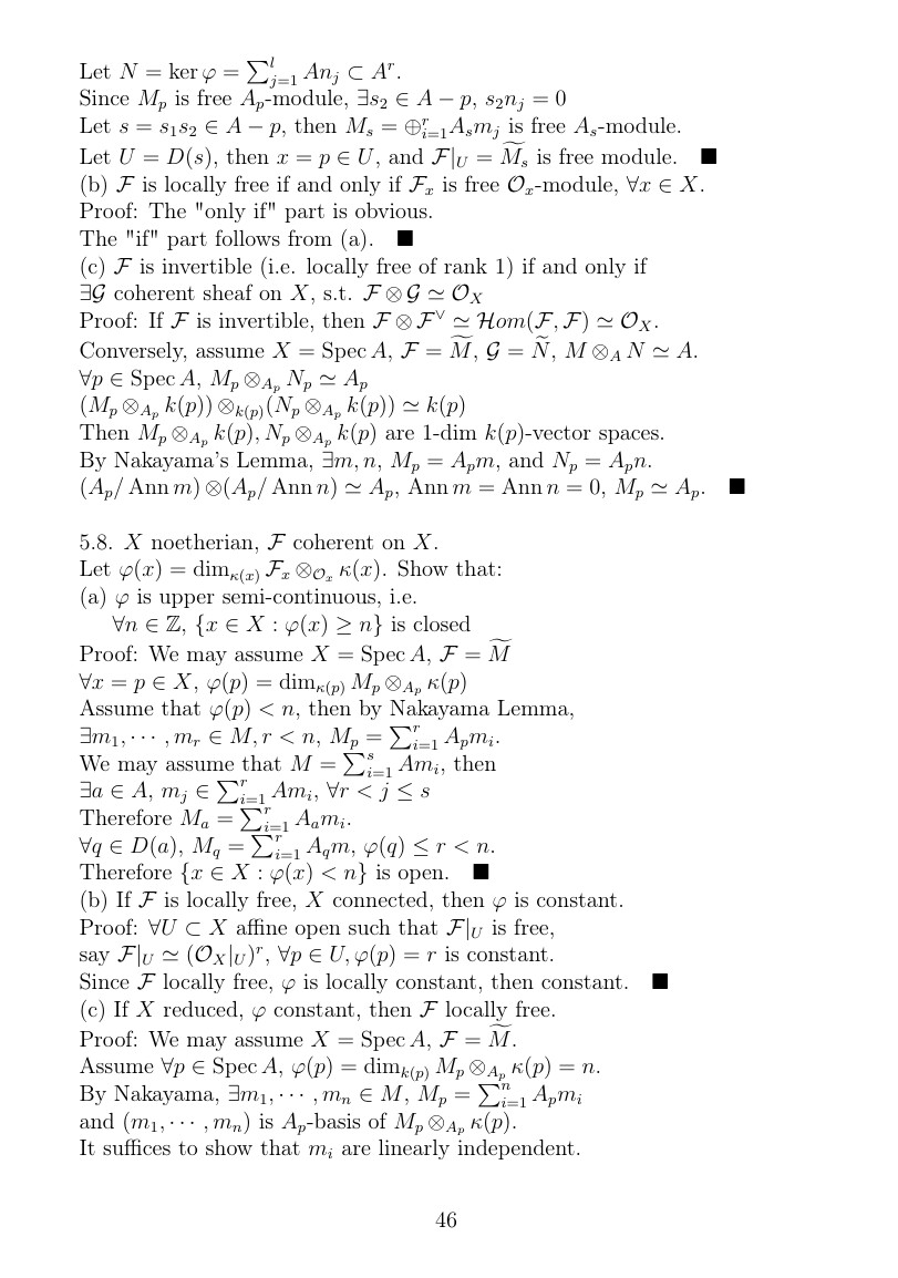 Hartshorne代数几何习题解答（五）Sheaves of Modules 哔哩哔哩