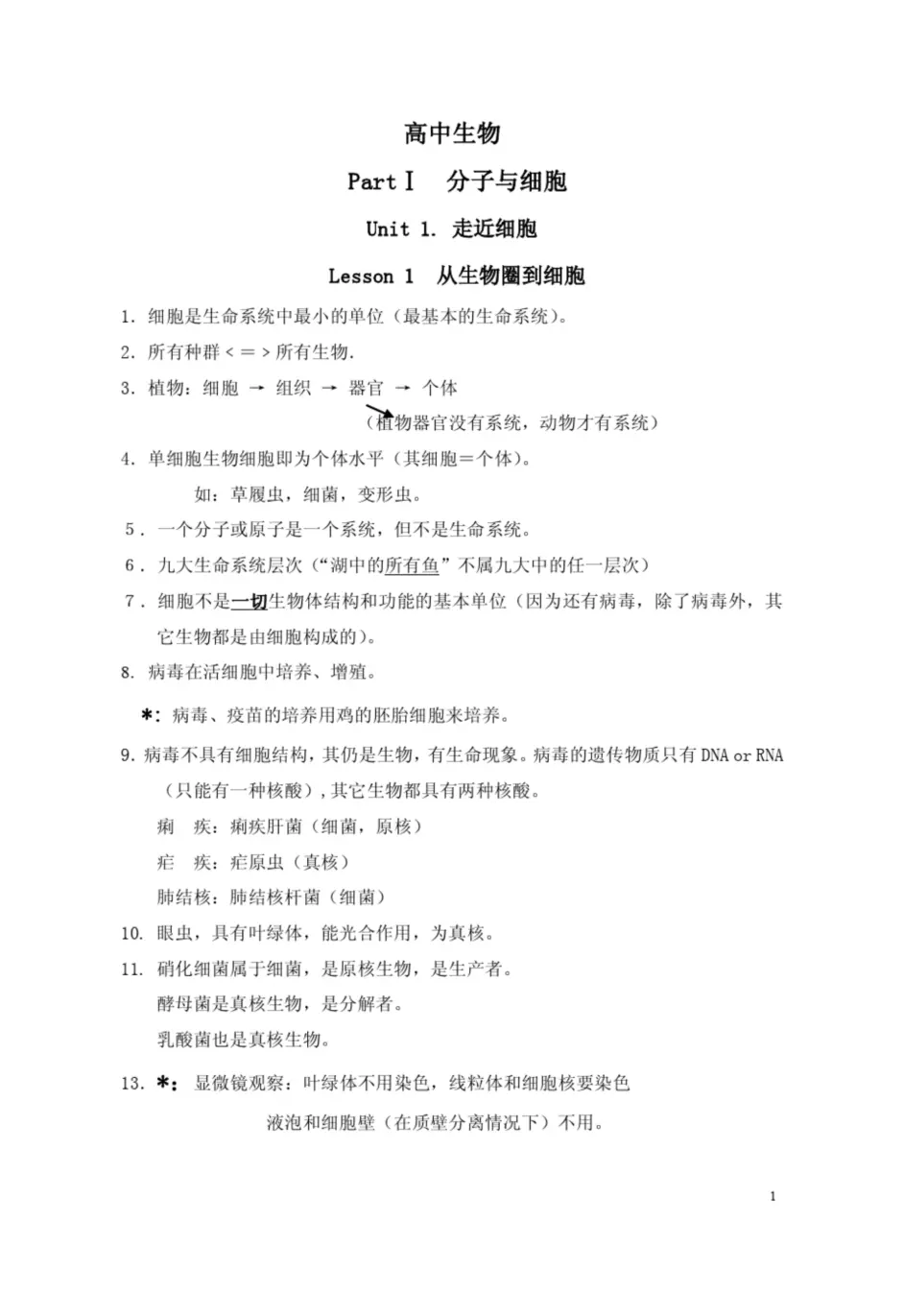 高中生物 高中生物学霸整理笔记 复习必备 家长转给孩子 哔哩哔哩