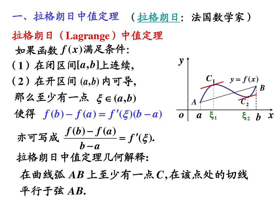 罗尔定理，拉格朗日中值定理，洛必达法则，伯努利方程 哔哩哔哩