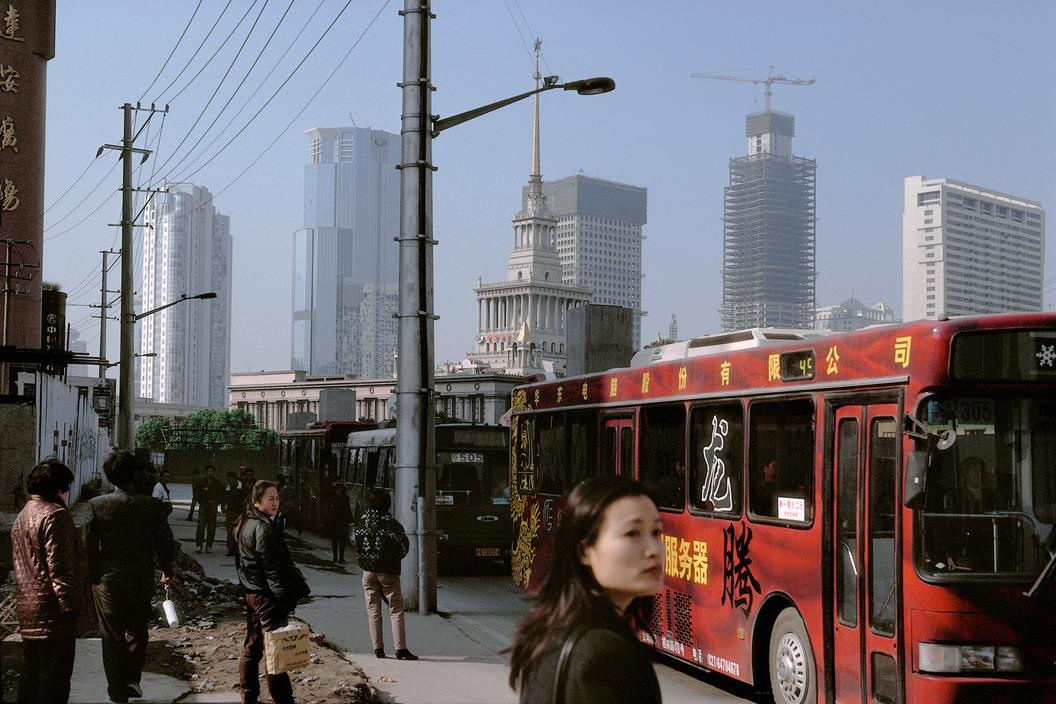 老照片 1999年的上海 到处都在搞拆迁 到处都在搞建设