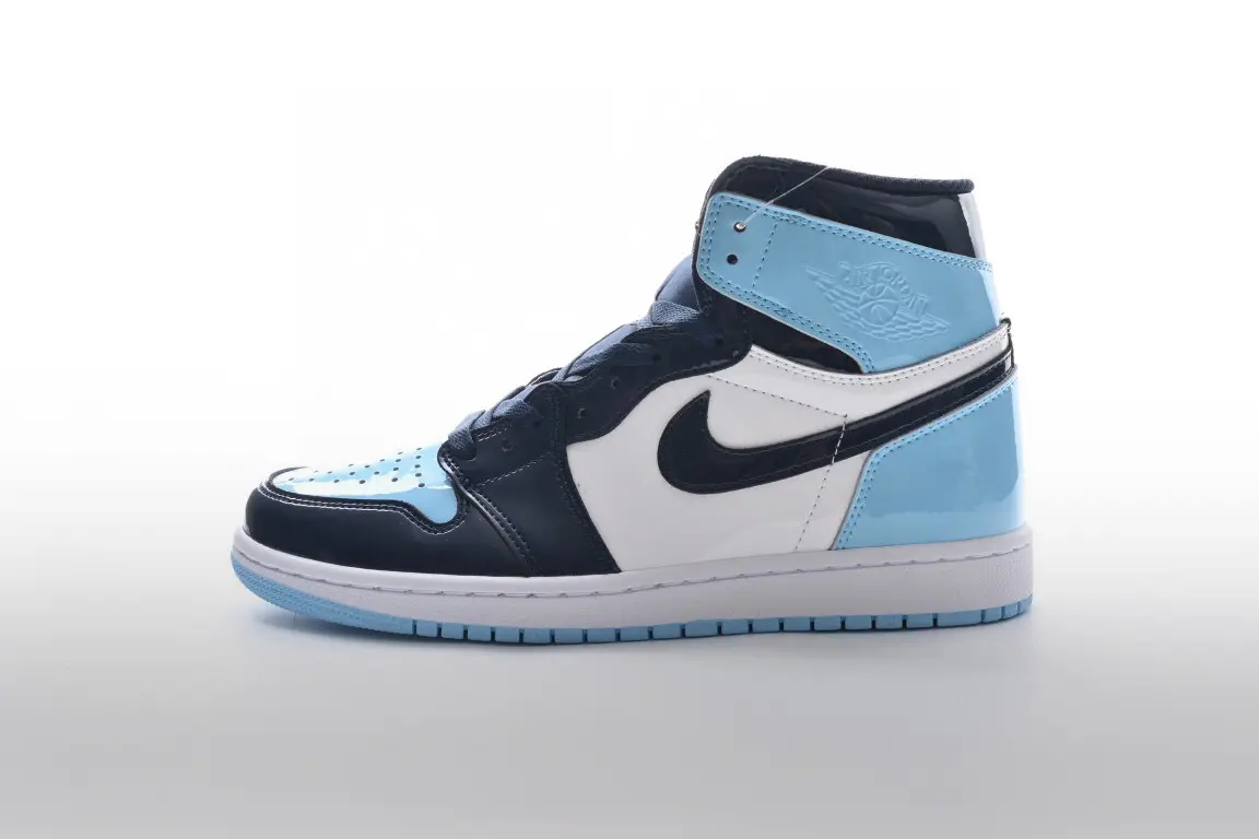 乔丹北卡蓝漆皮 air jordan 1 retro high blue chill 全明星高帮篮球
