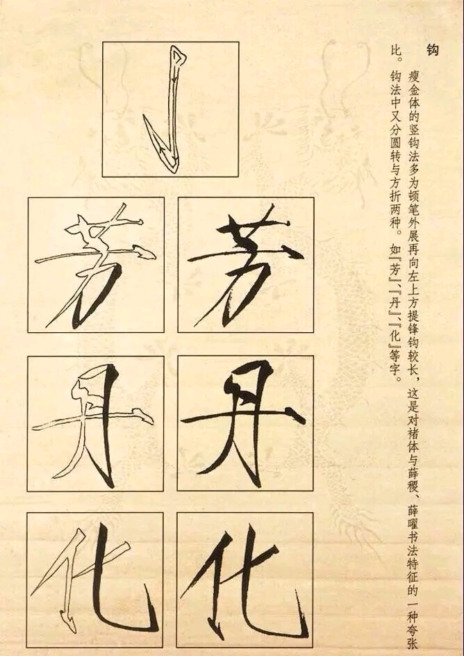 书写瘦金体几个关键笔画