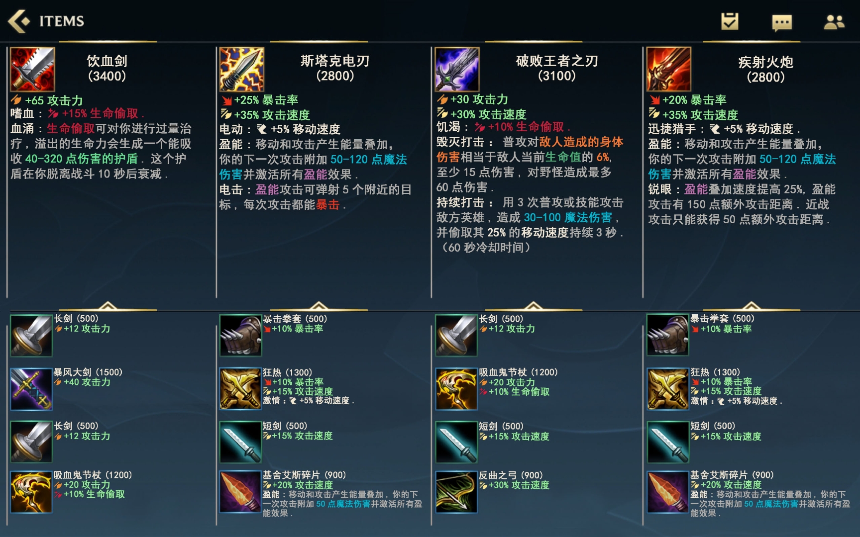 装备翻译1--英雄联盟手游lol手游翻译