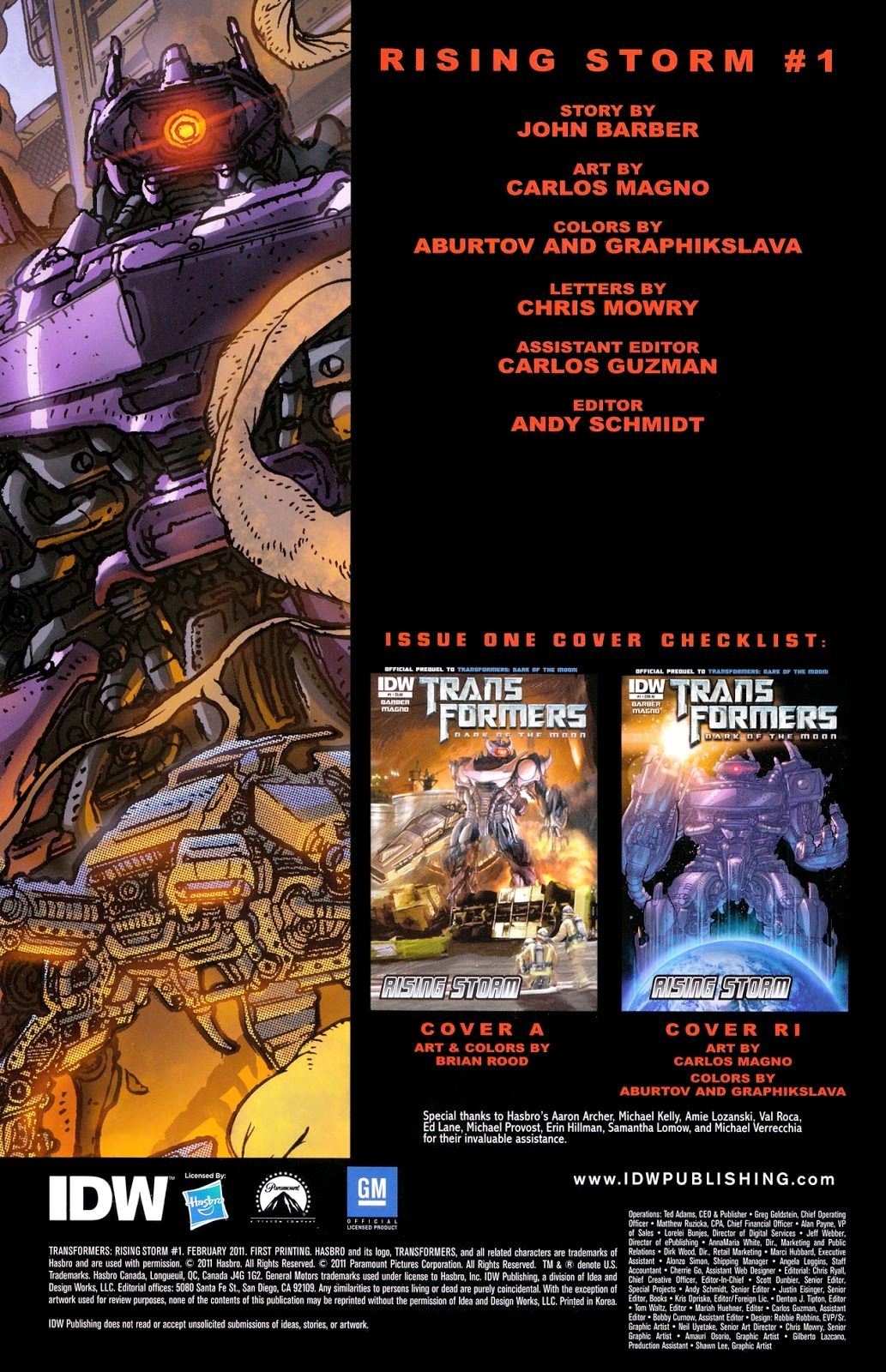 【IDW漫画】TRANSFORMERS（变形金刚） DARK OF THE MOON RISING STORM1 哔哩哔哩