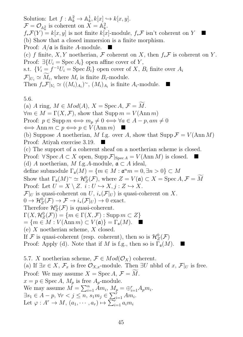 Hartshorne代数几何习题解答（五）Sheaves of Modules 哔哩哔哩