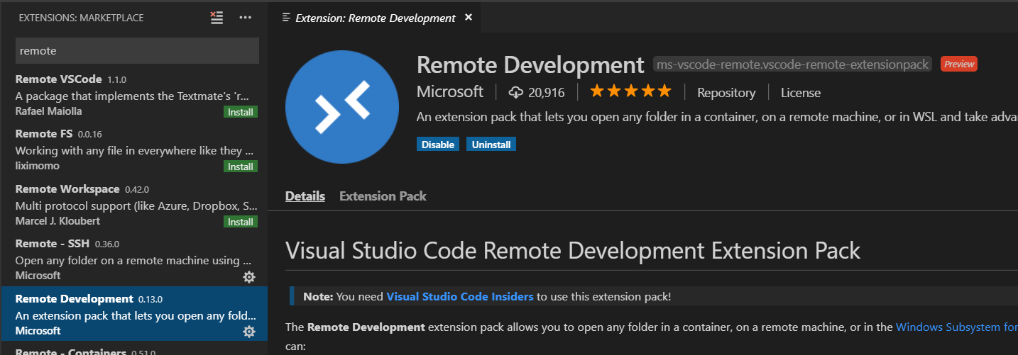 VS Code Remote 