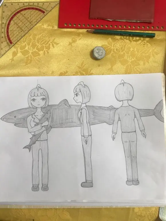 自创的二次元人物,大白鲨和虎鲸的拟人