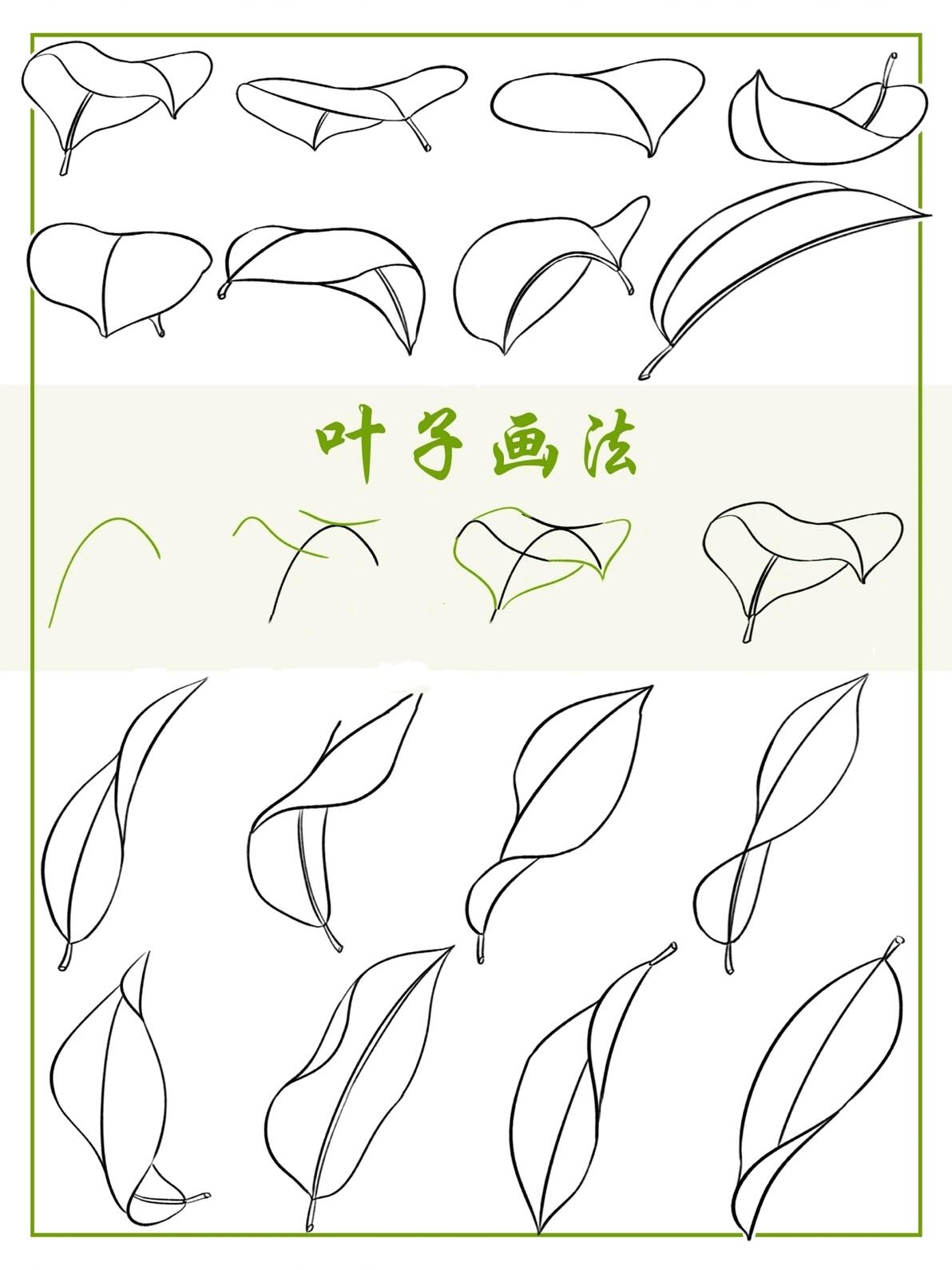 怎么画树叶简单又好看 简易叶子画法教程（简笔画大全花草） - 有点网 - 好手艺