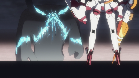 只有半边身体受到叫龙化感染的蔓延. 以心脏部分为中心开始.