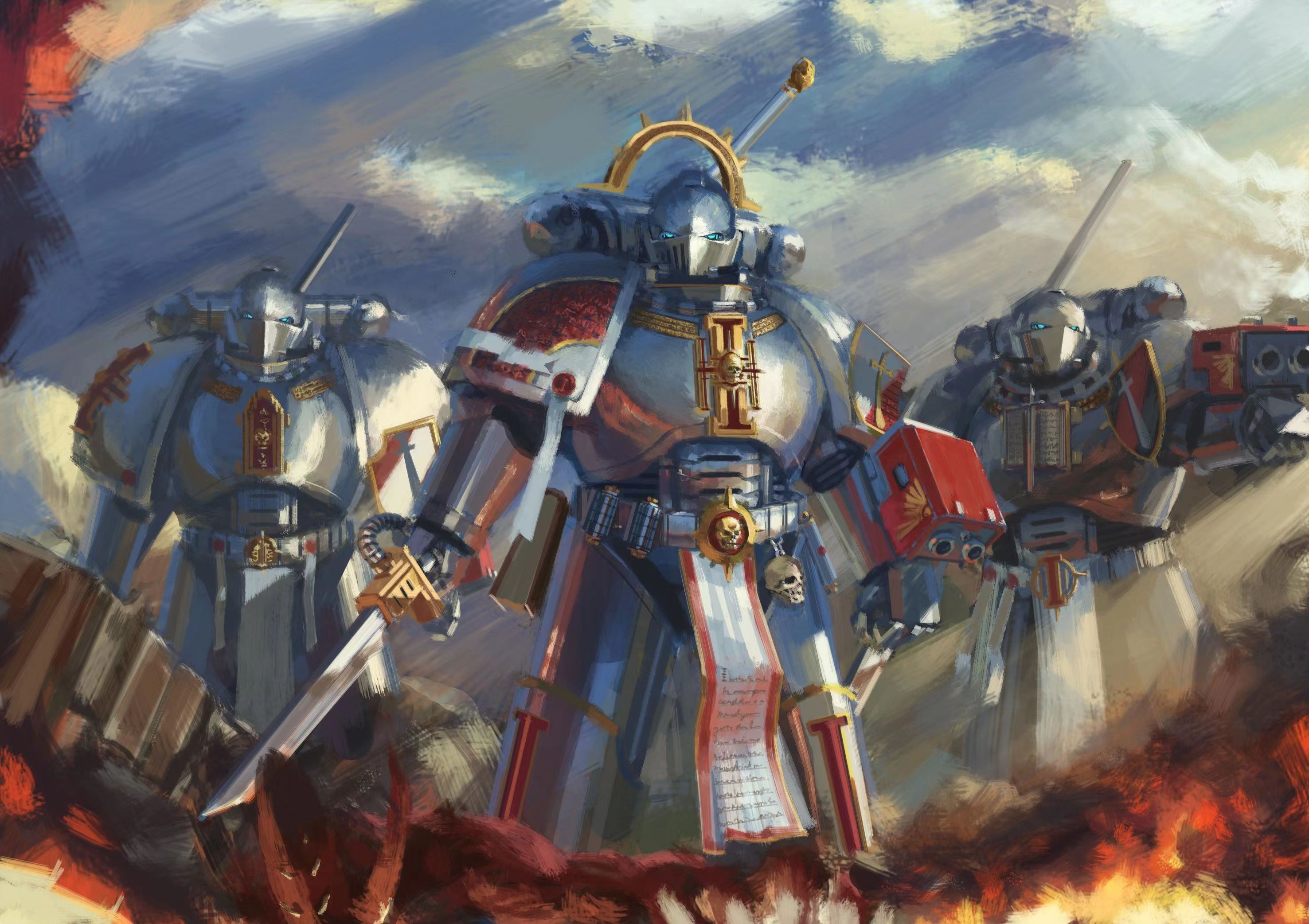 战锤40K :灰骑士、禁军、暗黑天使、帝皇之子艺术图整理(下) - 哔哩哔哩