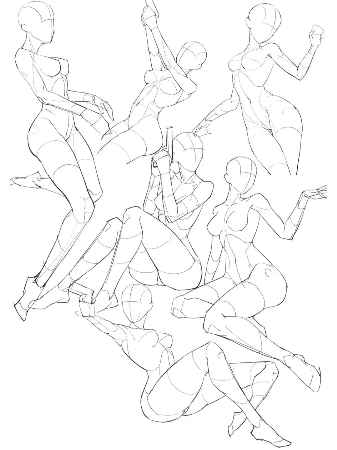 人体动态姿势线稿合集