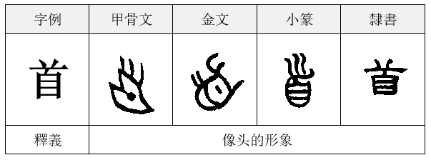 人体部位象形字图片