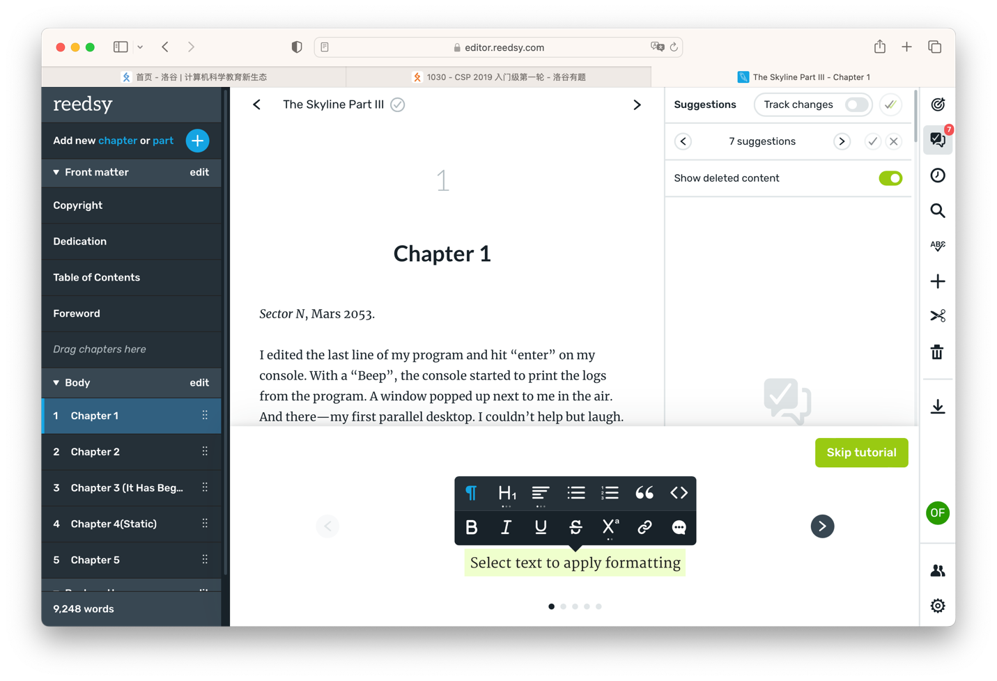 外语小说编写神器—Reedsy Editor 哔哩哔哩