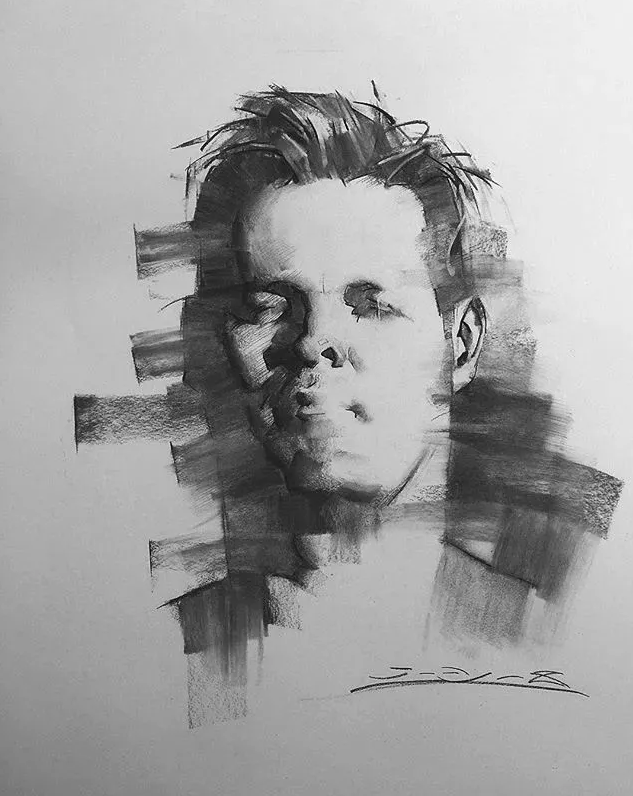 夸张的人物头像素描作品,看不清的五官,为什么还这么多人想学