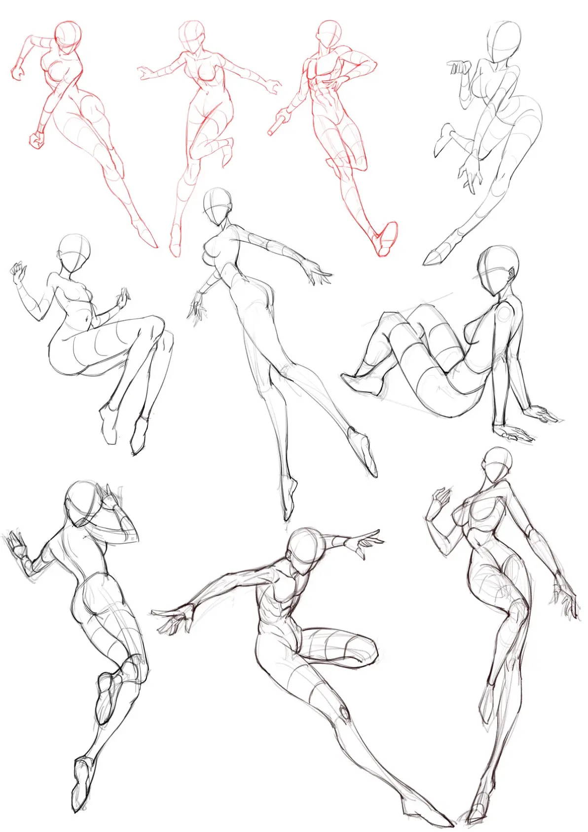 人体动态姿势线稿合集