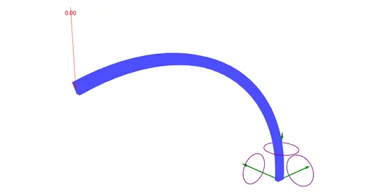 Karamba案例8 端部集中力作用的悬臂圆环曲梁平面弯曲的三维分析 哔哩哔哩