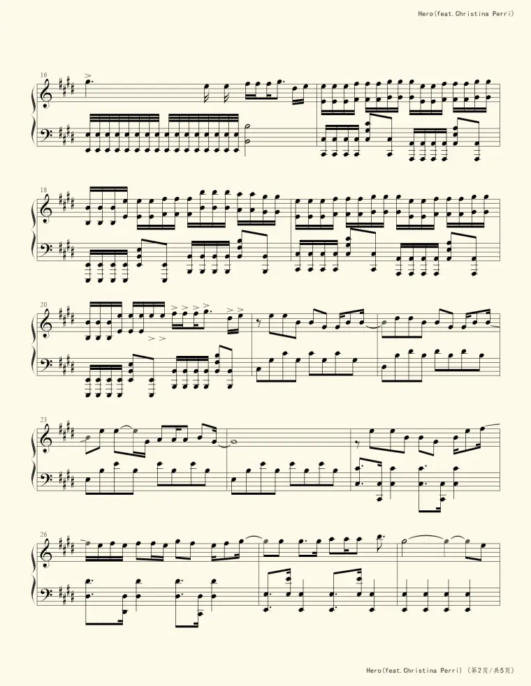 Hero Cash Cash Christina Perri 钢琴谱指法 哔哩哔哩