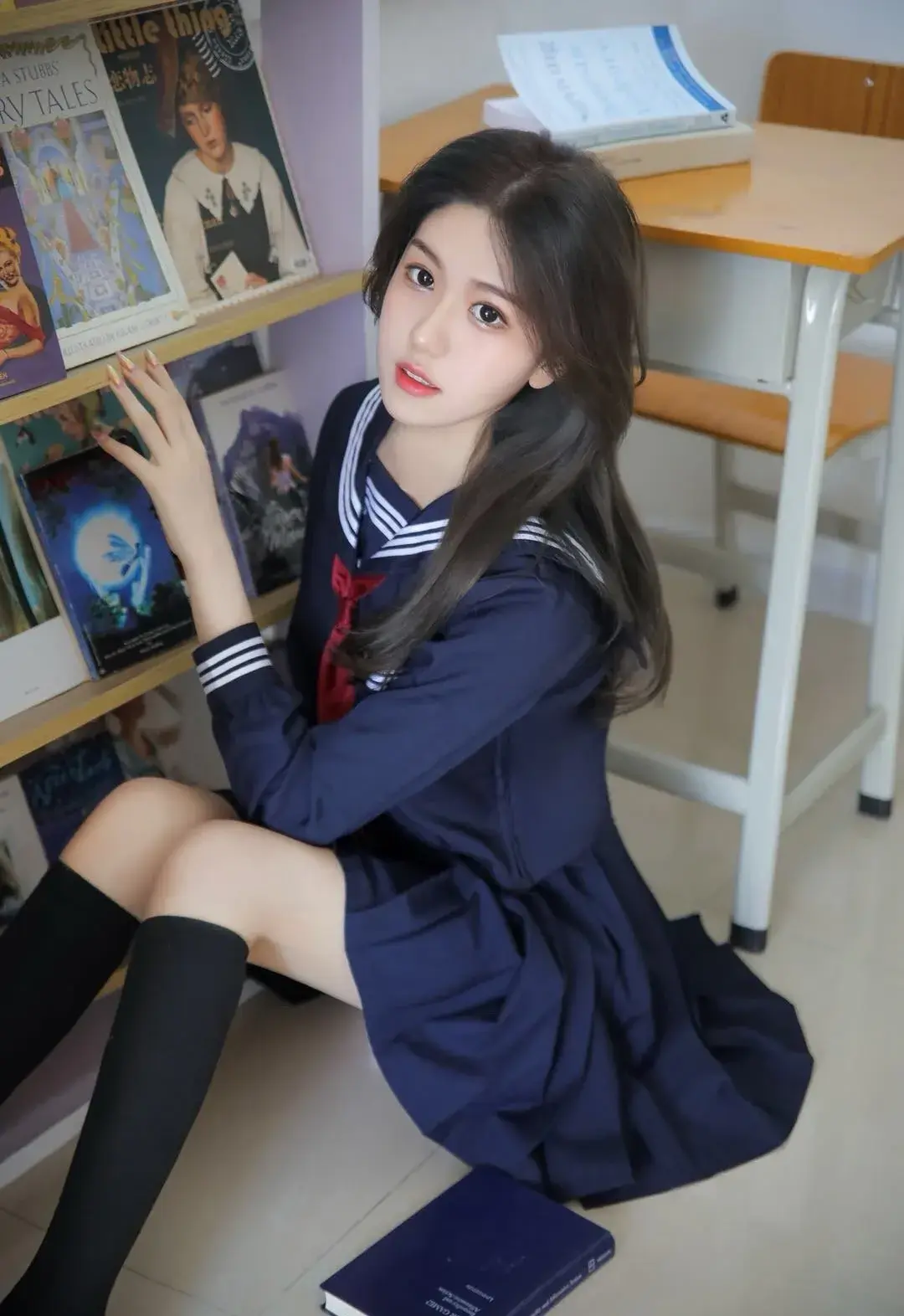 班长爱学习,青涩jk水手服校园美女写真