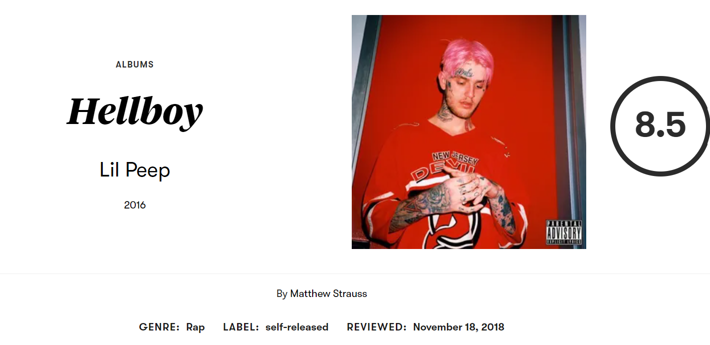 Lil Peep Hellboy Pitchfork乐评 个人翻译 哔哩哔哩