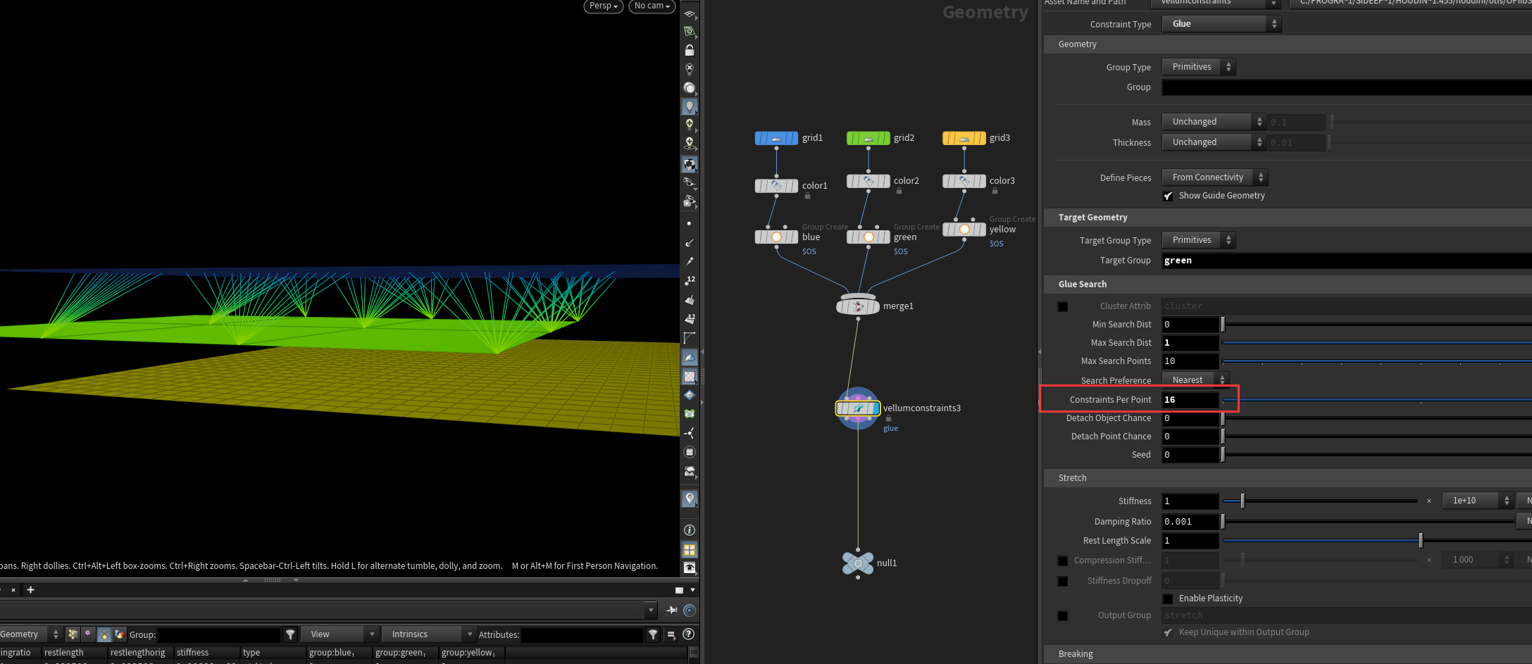 [Houdini]Vellum Constraints——创建新约束 哔哩哔哩