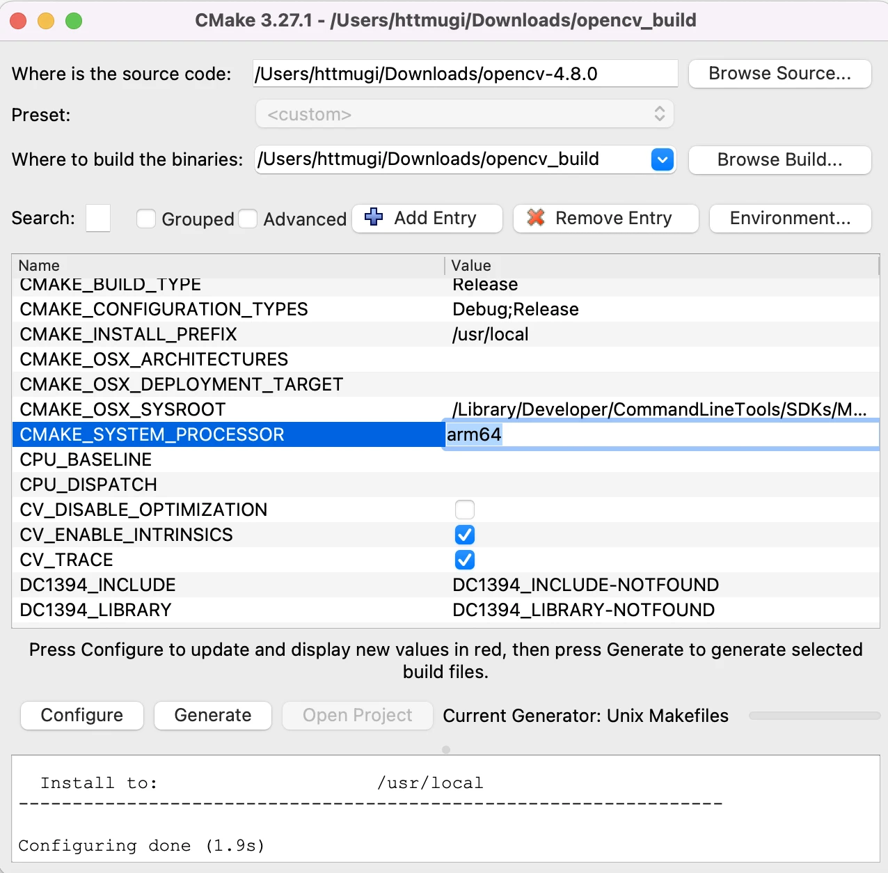  mac m1 arm opencv 