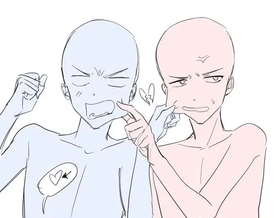 【绘画参考】CP甜蜜系列~双人互动姿势参考 - 哔哩哔哩