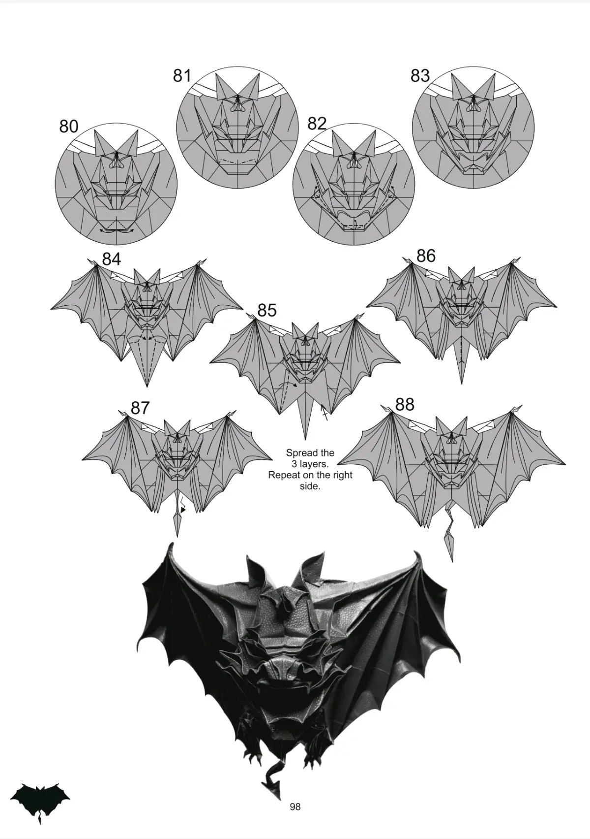 【折纸图解】吸血蝙蝠 - 哔哩哔哩