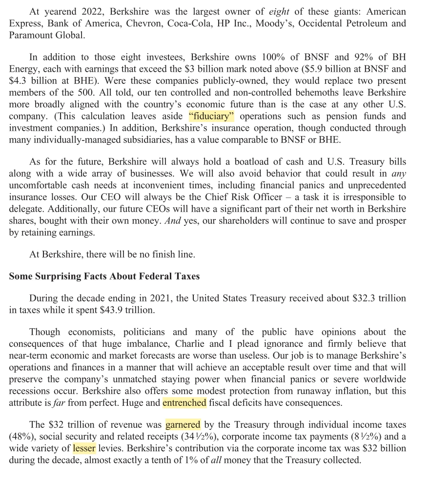 巴菲特致股东的信 2023原文 Warren Buffett’s annual letter to Berkshire Hath 哔哩哔哩