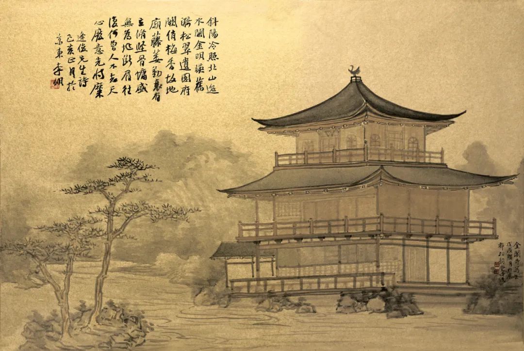 周逢俊《日本金阁寺》 77×53cm