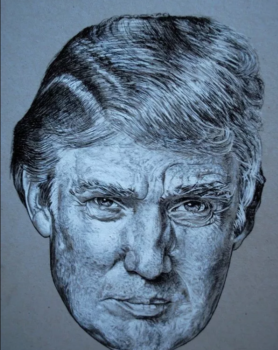 外国美术生的创意素描头像作品欣赏,面部表情和眼神很到位哦