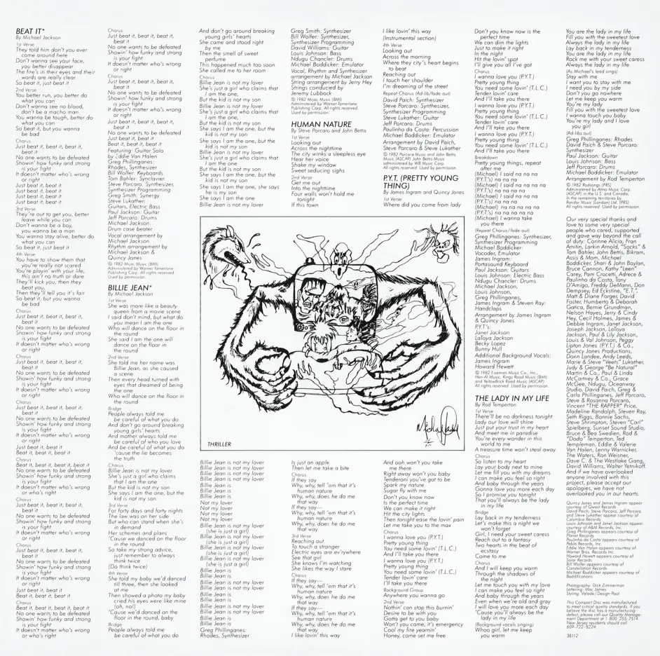 19年迈克尔 杰克逊thriller黑胶单碟版歌词本 日本首版 B站首发 哔哩哔哩