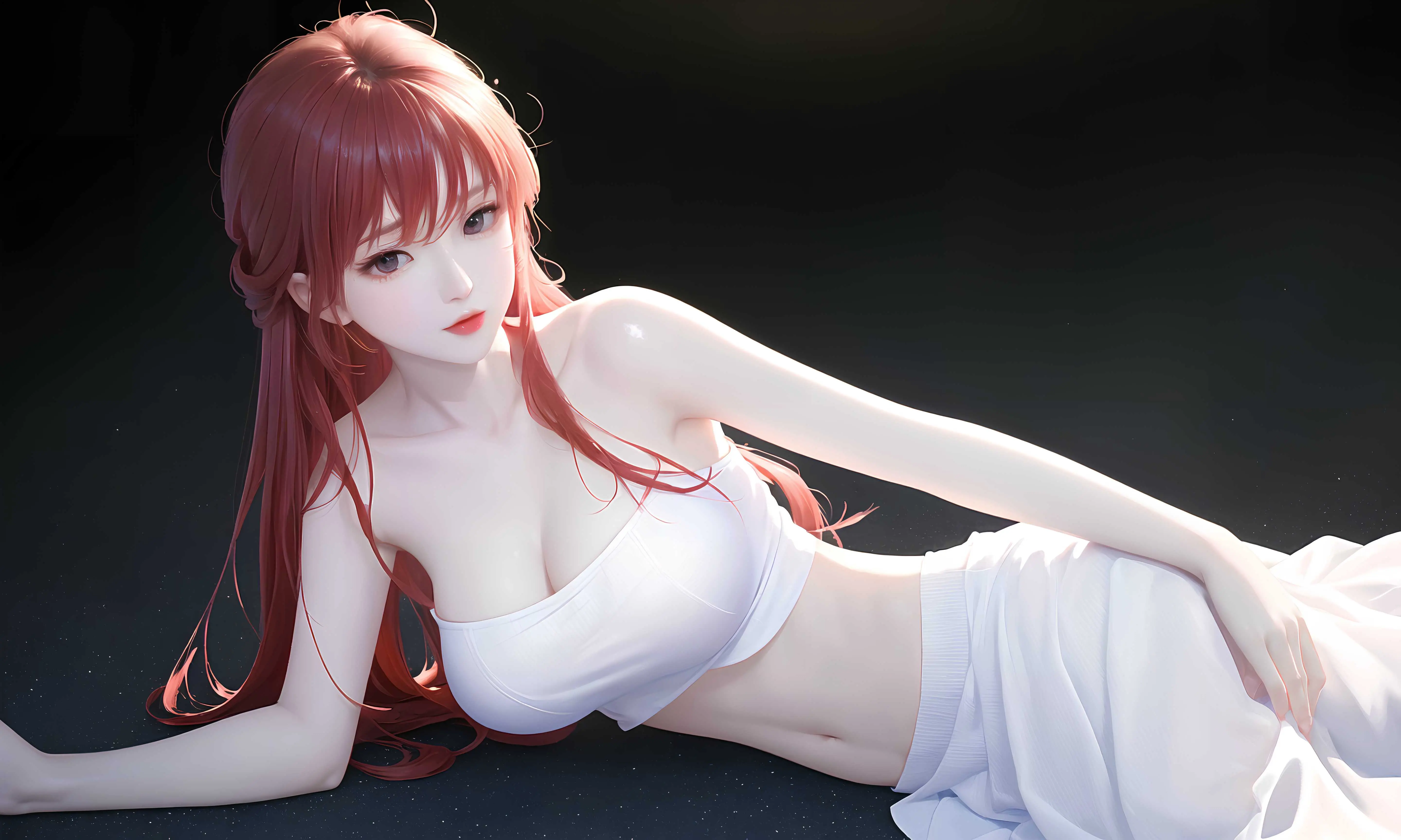 白色纯欲风小公主ai绘画图集动漫卡通二次元手机电脑高清壁纸cg