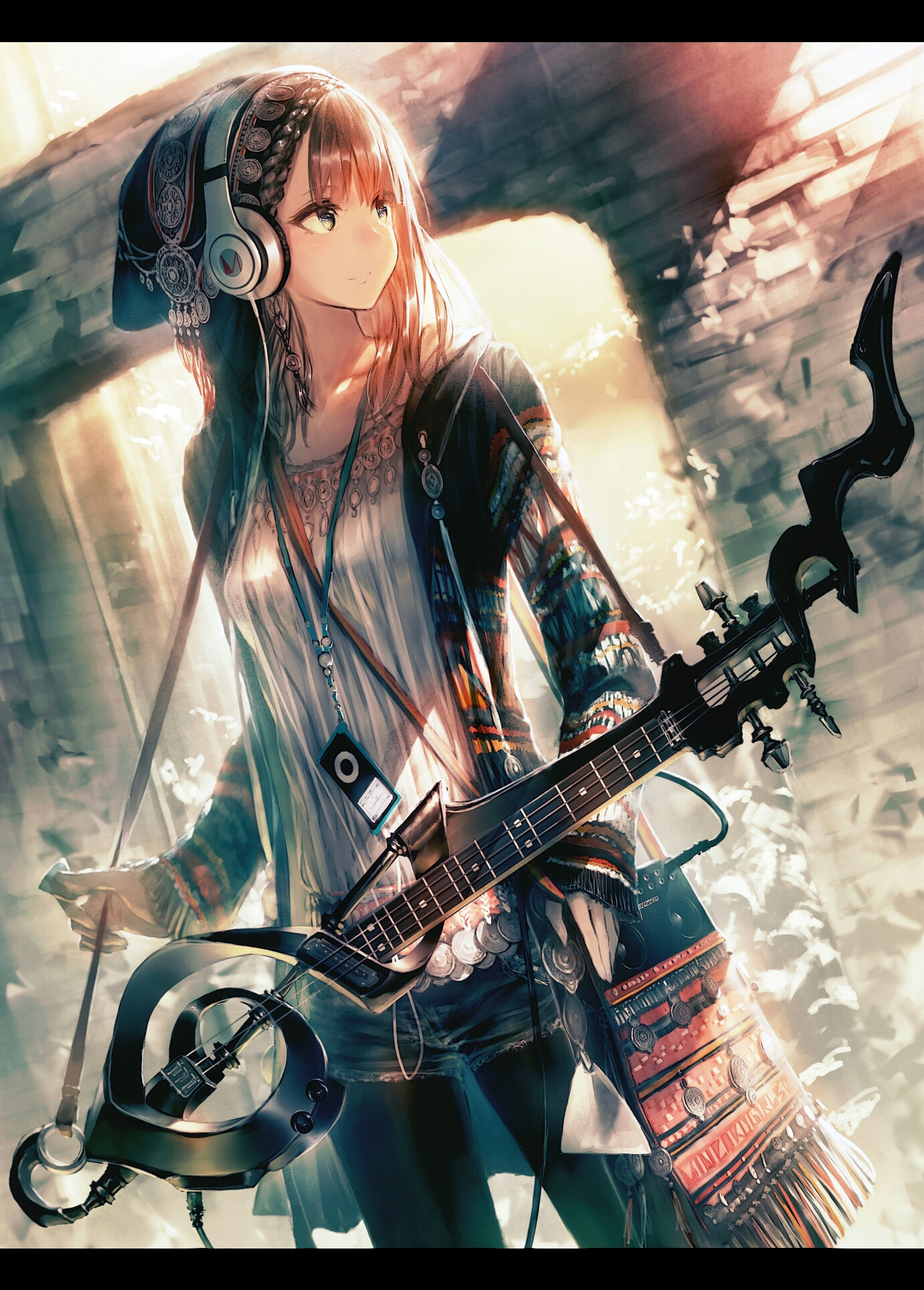 玩三弦吉他的小姐姐