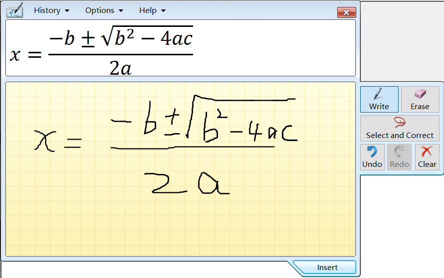 mathtype math input panel