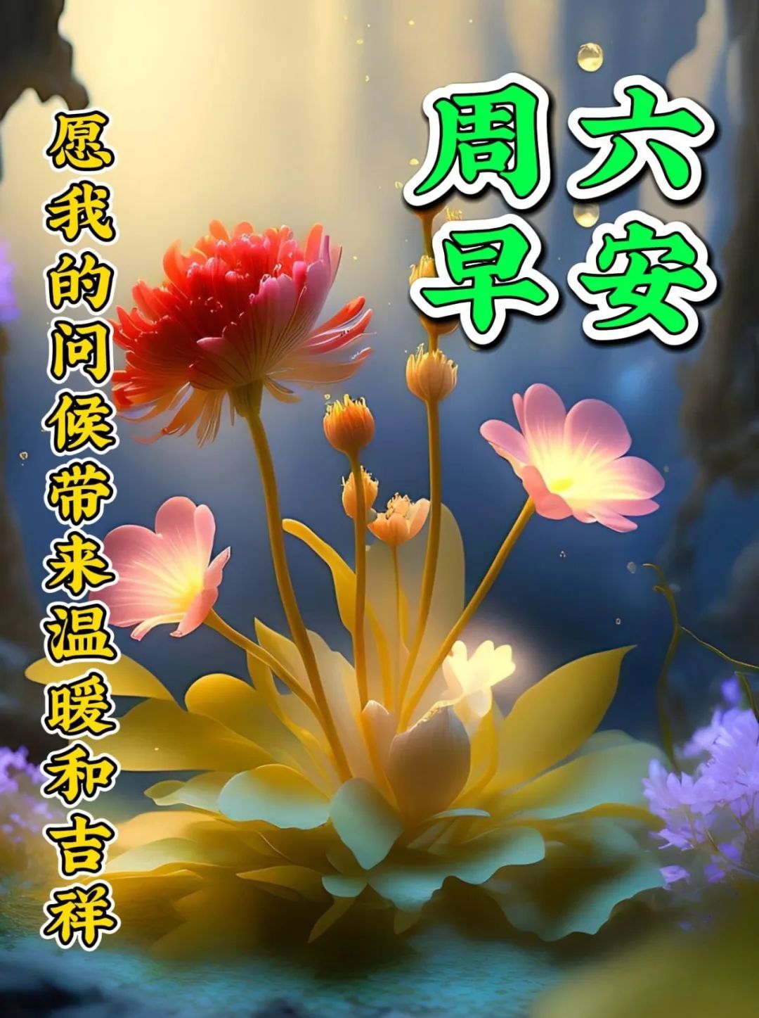 4月8日周六早上好温馨周末早安祝福图片带字 - 哔哩哔哩