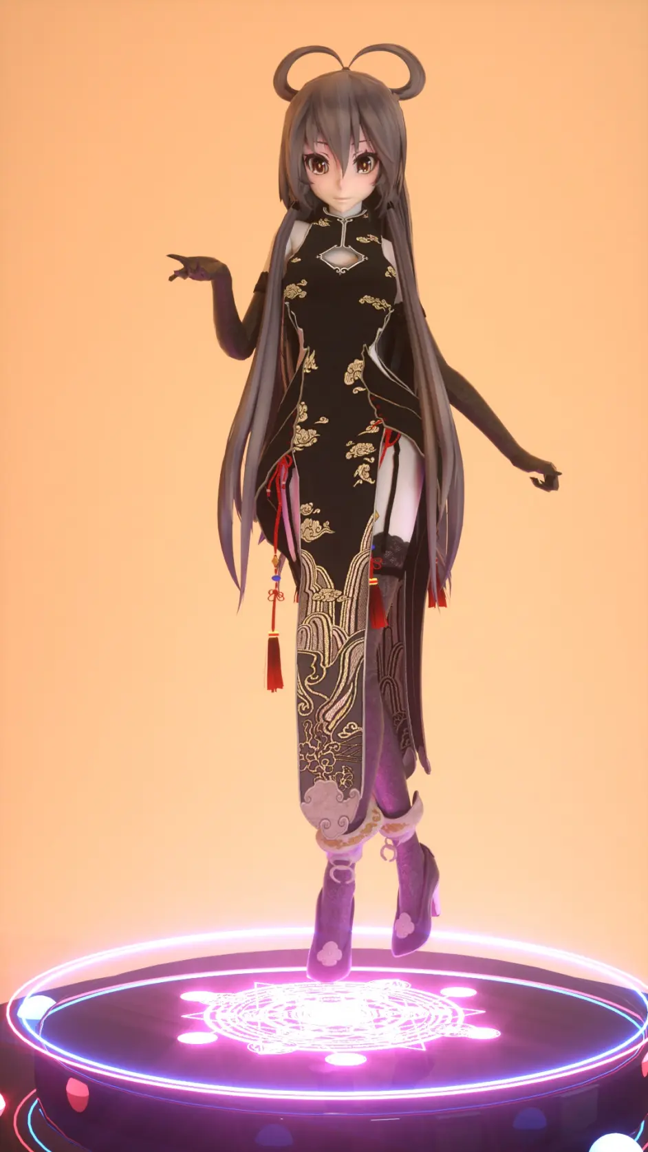 改模配布 黑沙 蝴蝶兰旗袍洛天依公开配布中 哔哩哔哩