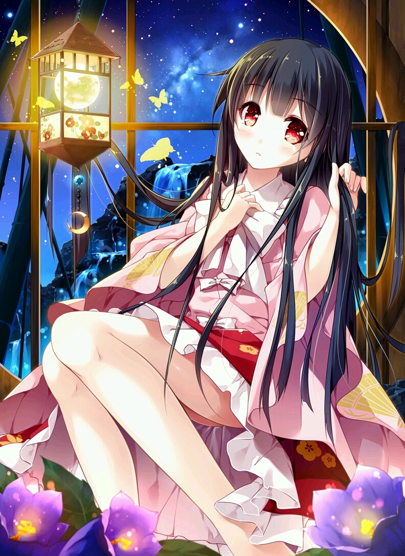 东方永夜抄〗蓬莱山辉夜(永远と须臾の罪人)的同人插画作品