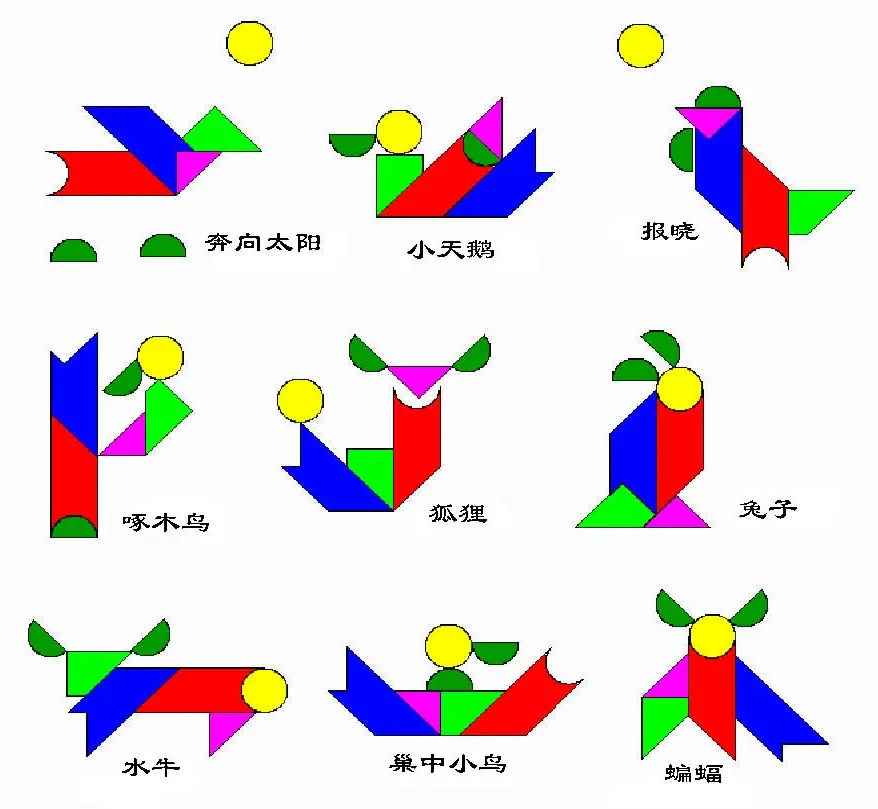 智力七巧板拼图大全七巧板图案大全七巧板练习图- 哔哩哔哩