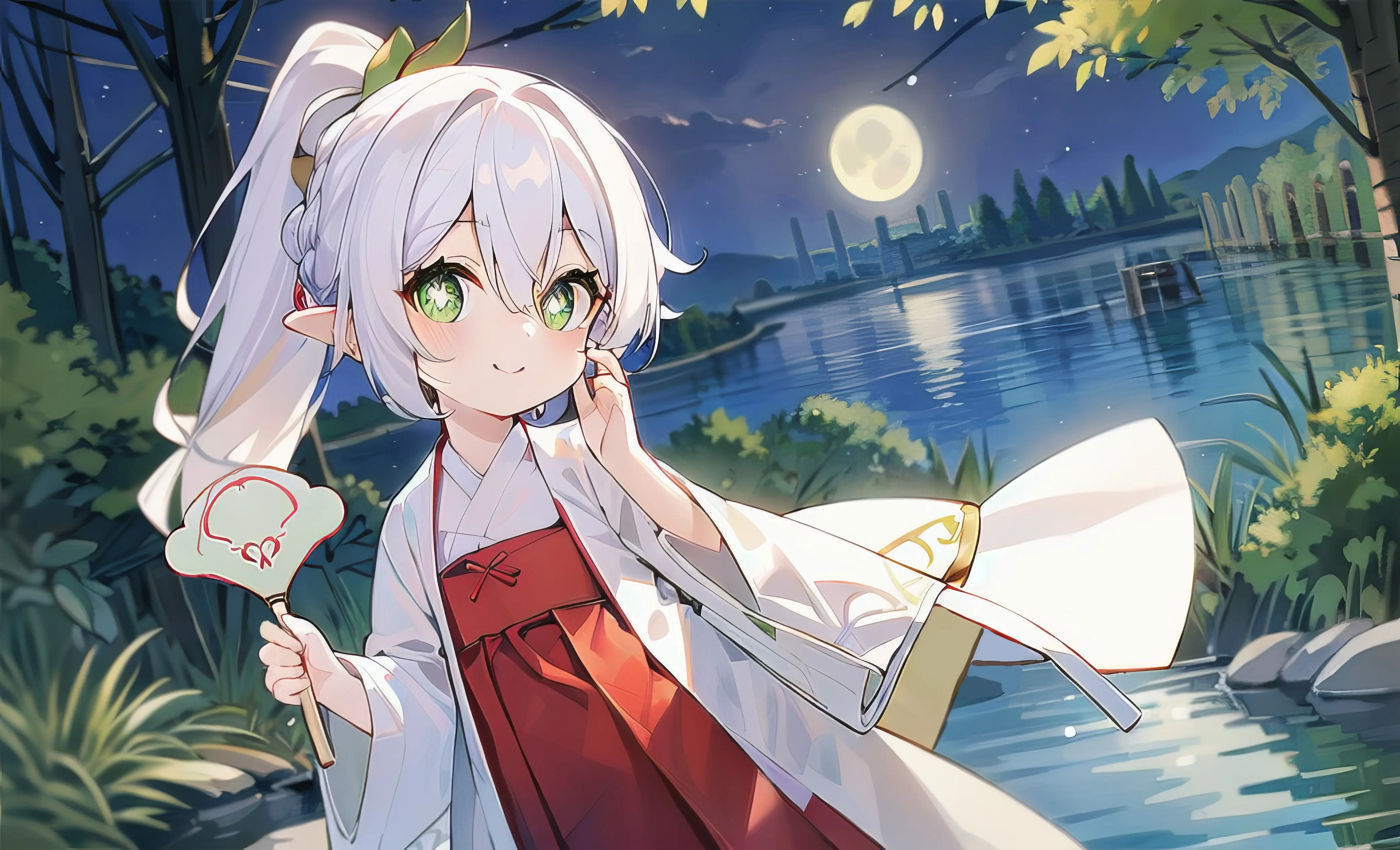 纳西妲丨图片壁纸《空山新雨后》古风,扇子