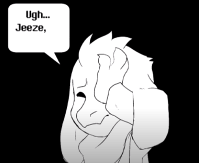 和asriel一样,不同的是穿了一套淡紫色的衣服和带有怪物王国国徽(三角